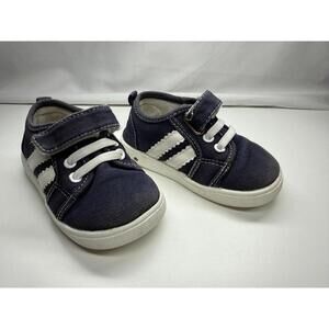 Wee‎ Squeak Shoes Toddler Size 6 Navy Canvas Strap Squeaker EU 22 Sneakers